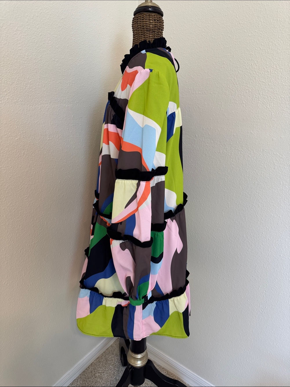 Crosby by Millie Burch Colorful Tiered Dress S - Picture 5 of 15